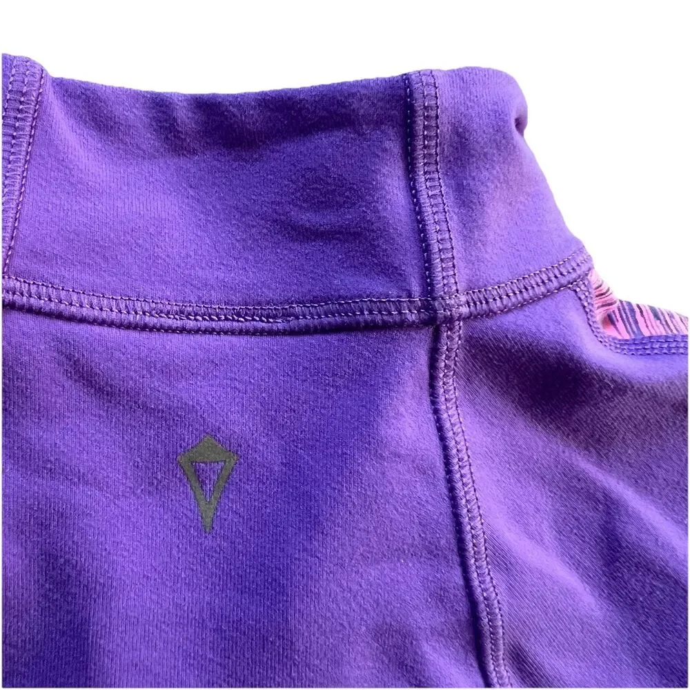 Ivivva Perfect Your Practice Jacket Purple Girls Size 10 Thumbhole Full Zipper‎